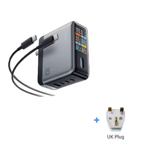 CUKTECH 10 Ultra 120W Multi-Port Fast Charging USB-C Wall Charger with Smart Display