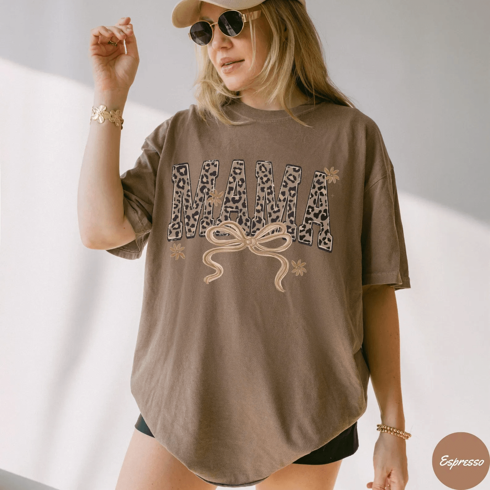 Comfort Colors Leopard Mama Shirt Retro Mom Life Tee Trendy Mothers Day Gift