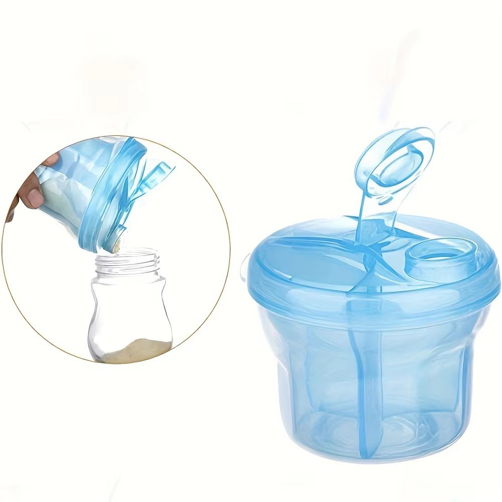 Rotating Double-Layer 3-Grid Baby Milk Powder Container and Travel Snack Box