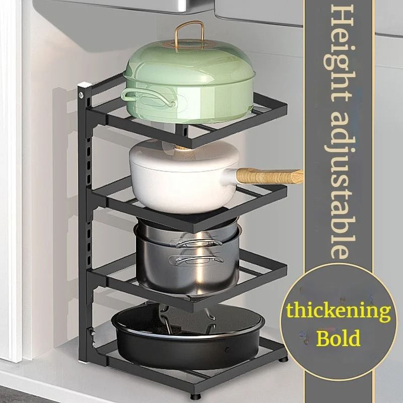 Multi-Layer Adjustable Pot and Kitchen Sink Storage Rack