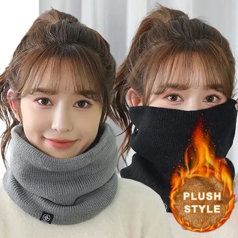 Thick Plush Winter Neck Gaiter Scarf for Windproof Outdoor Warmth