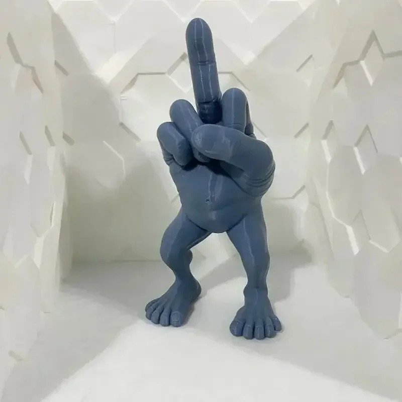 Funny Decorations Middle Finger with Legs Statue, Car Desk Ornament for Home or Office