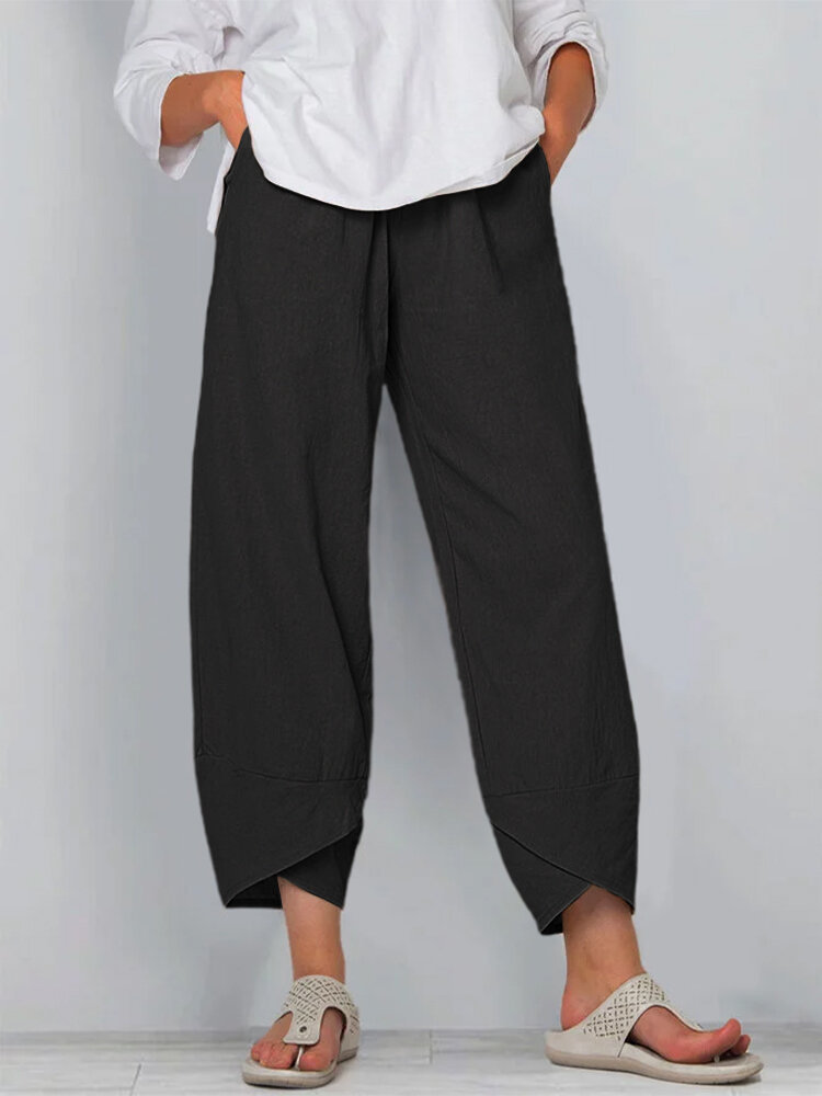 Elegant Autumn Joggers, Street Wear Women Clothes, Cotton Linen Sweatpants, Casual Women Pants