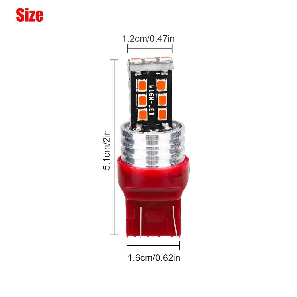 LED Red Strobe Flash Brake Stop Tail Parking Light Bulbs