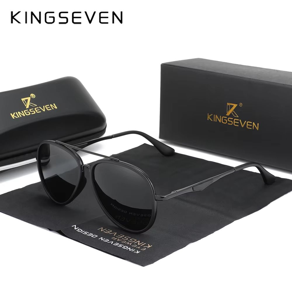 KINGSEVEN 2024 Classic Pilot Polarized Sunglasses – Men's Driving UV Protection Eyewear
