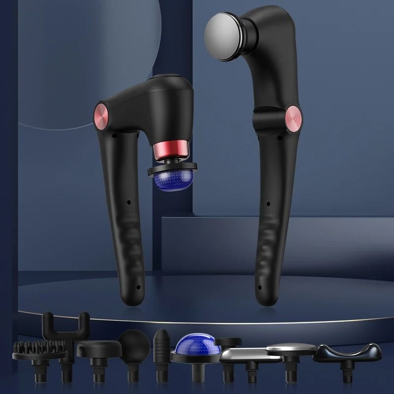 FlexRelief Foldable Massage Gun Portable Deep Tissue Percussion Massager with Heat Cold Therapy and Adjustable Angles