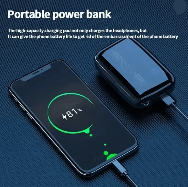 M19 Wireless Bluetooth Gaming Earbuds with Charging Power Bank Case
