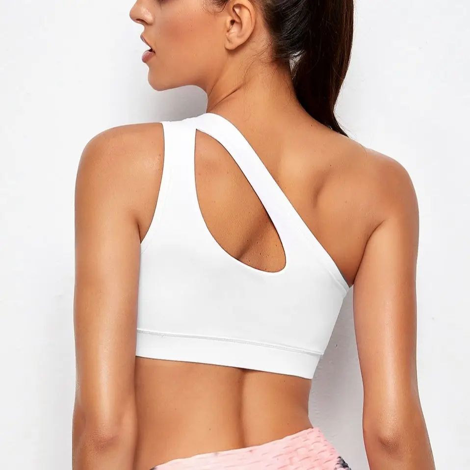 SculptFlex One-Shoulder Sports Bra – Shockproof Push Up Yoga & Running Bra