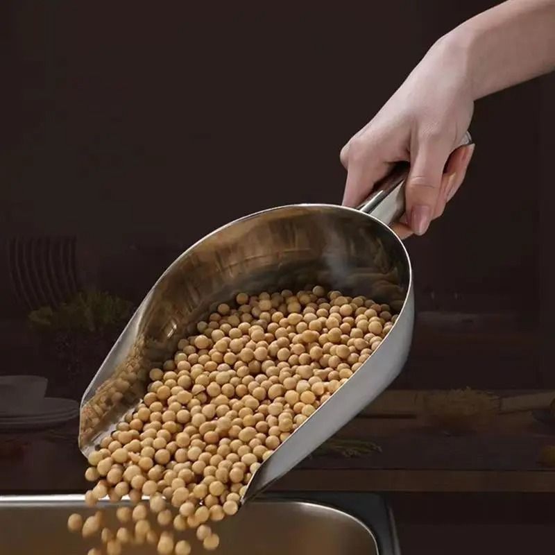 Stainless Steel Dry Goods Scoop Set 2 Piece Candy Flour Nut Bar Utility Shovels