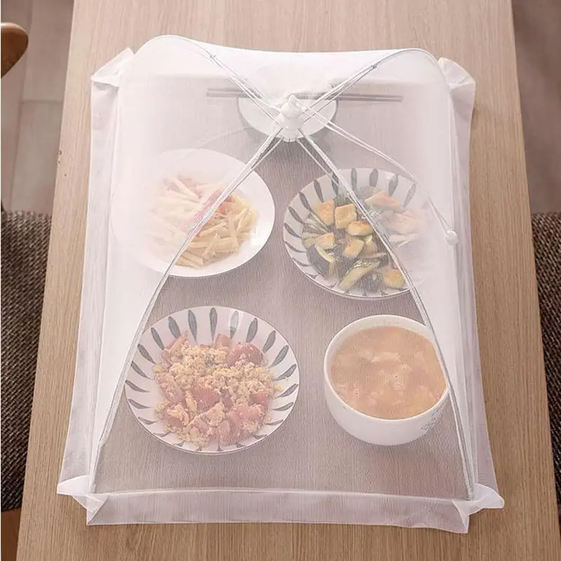 Folding Food Cover Mesh, Washable Fly and Insect Proof Dish Covers, Protective Kitchen Table Storage Accessories