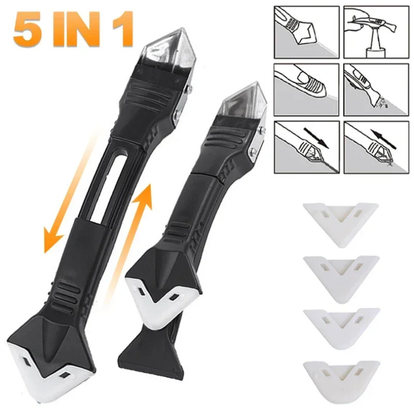 Silicone Scraper Set for Sealant Grout Removal Caulking Finisher Tool Set for Floor Mould Cleaning