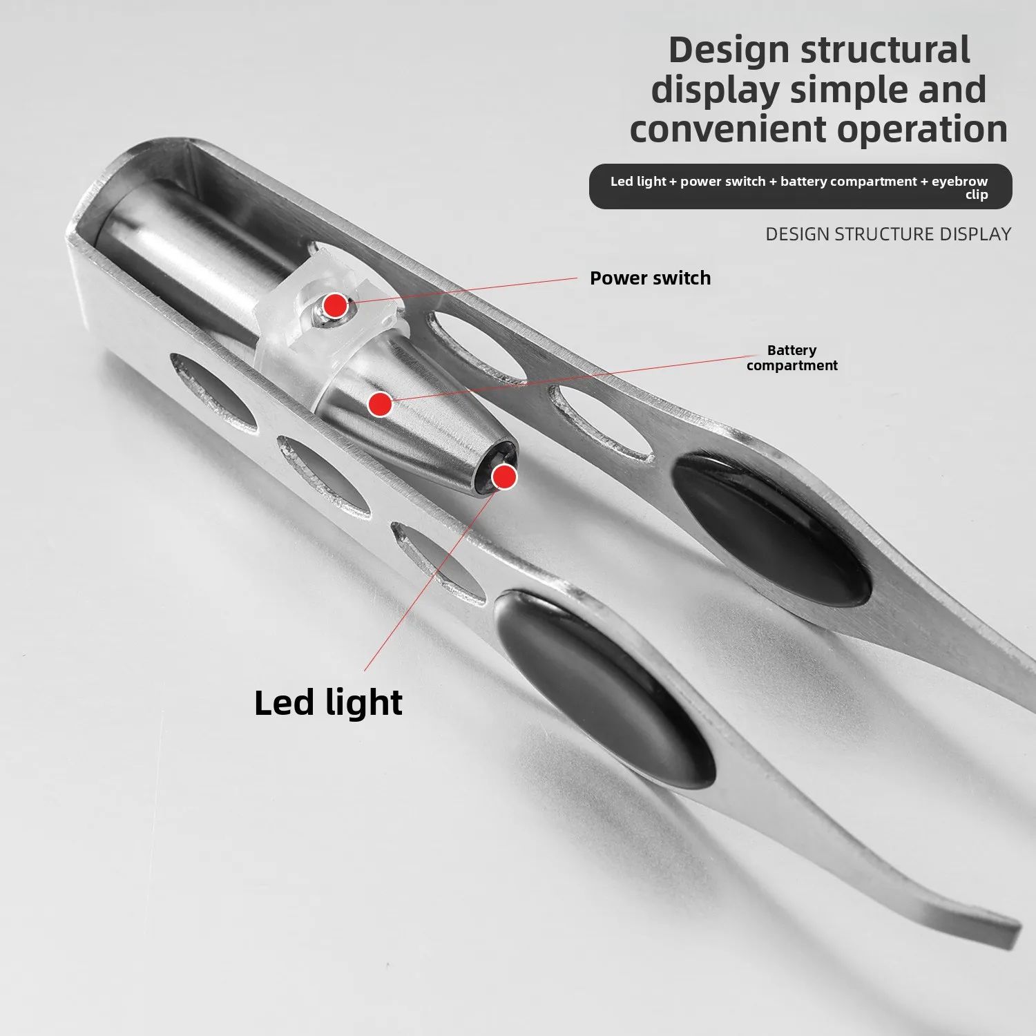 LED Light Precision Eyebrow Tweezers