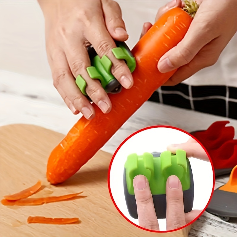Stainless Steel Handheld Vegetable Peeler with Rubber Grip Comfortable Palm Peeler for Carrots and More