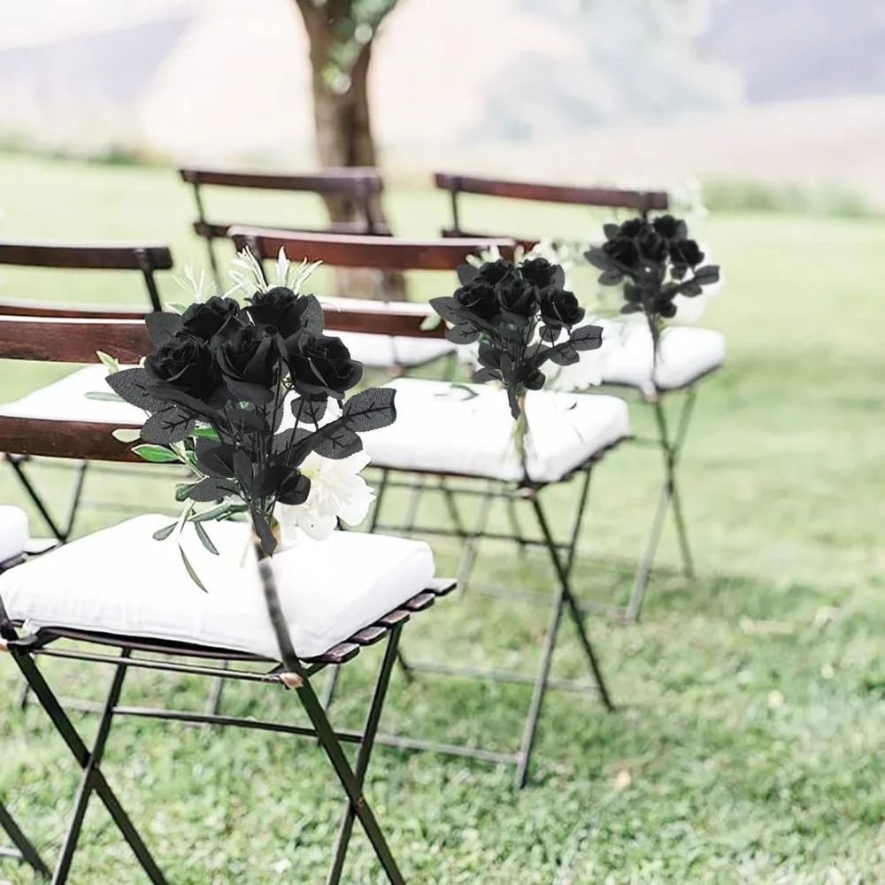 48 cm Rose Black Silk Bouquet Peony Artificial Flower