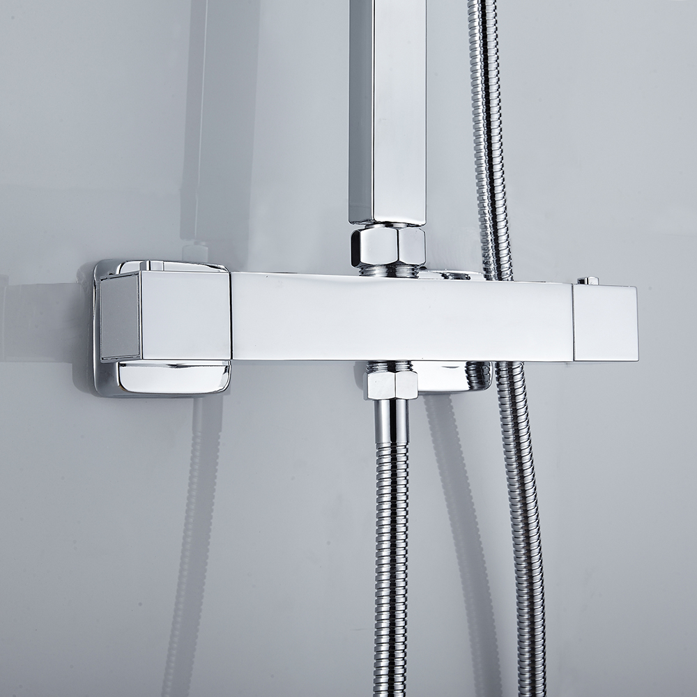 Stainless Steel Wall Mounted Shower Faucet, Constant Temperature Bathroom Bathtub Hot & Cold Water Mixer Valve