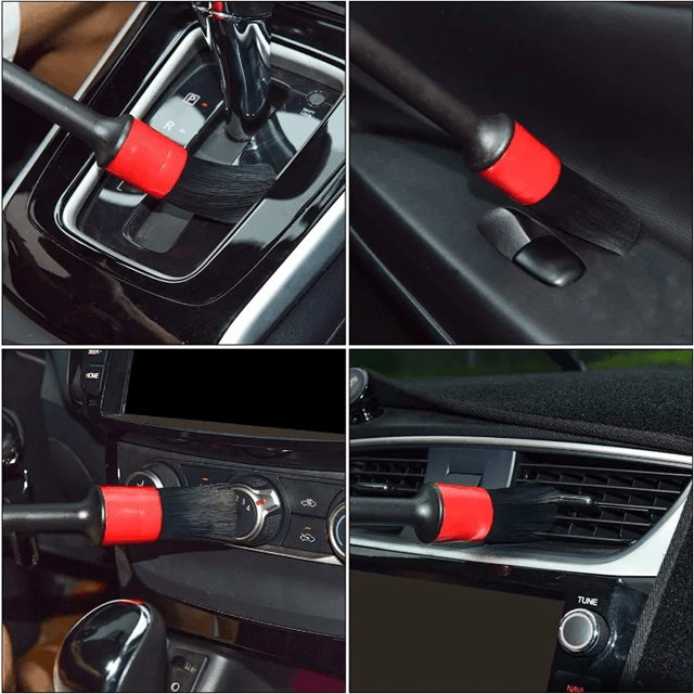 5 Piece Car Cleaning Brush Kit for Interior Detailing and Wheel Care