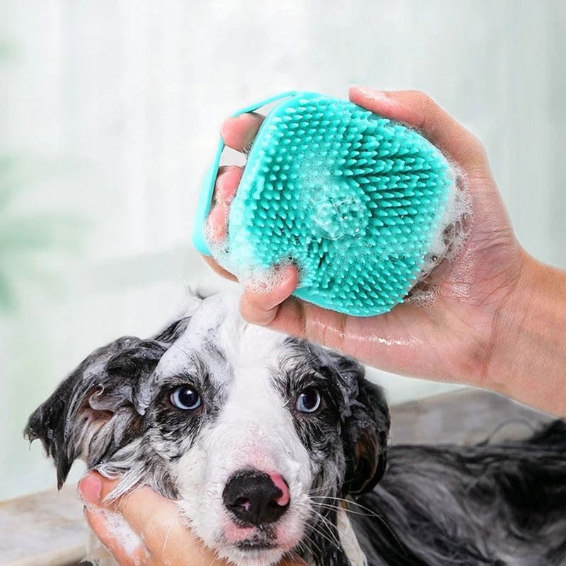 2-in-1 Silicone Pet Bathing Brush & Massager