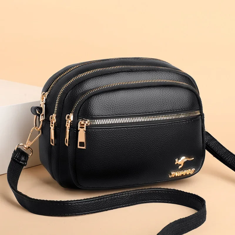 Luxury Ladies Handbag with Multi-pocket Design, High Quality Soft Leather Shoulder Messenger Bag