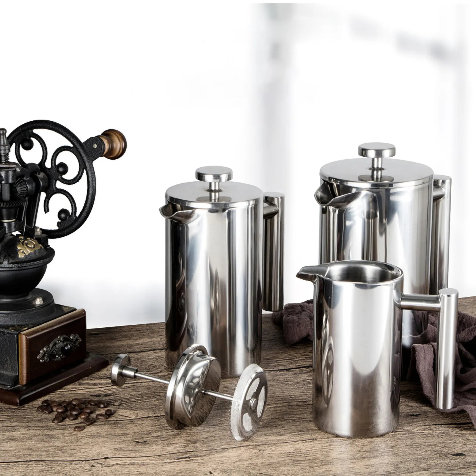 Stainless Steel French Press Coffee Maker Pot Double-Walled Insulated Coffee Maker