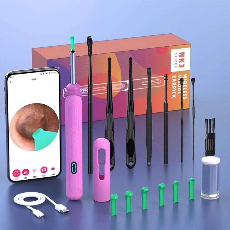 HD Ear Cleaner with Camera Otoscope Ear Cleaning Kit USB C Rechargeable Wax Removal Tool