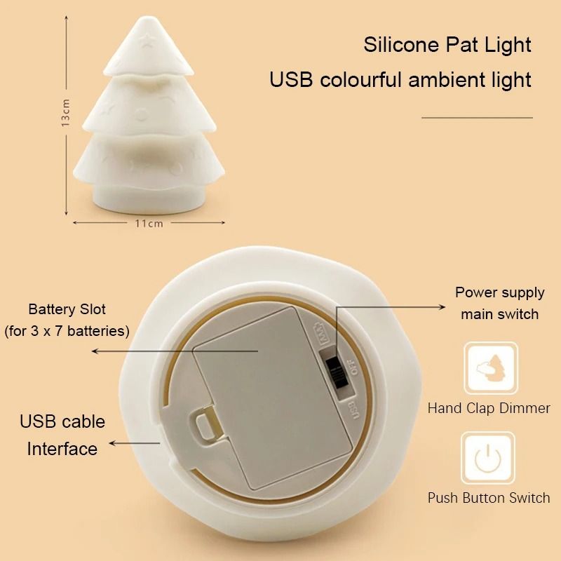 Christmas Tree Silicone Atmosphere Night Light