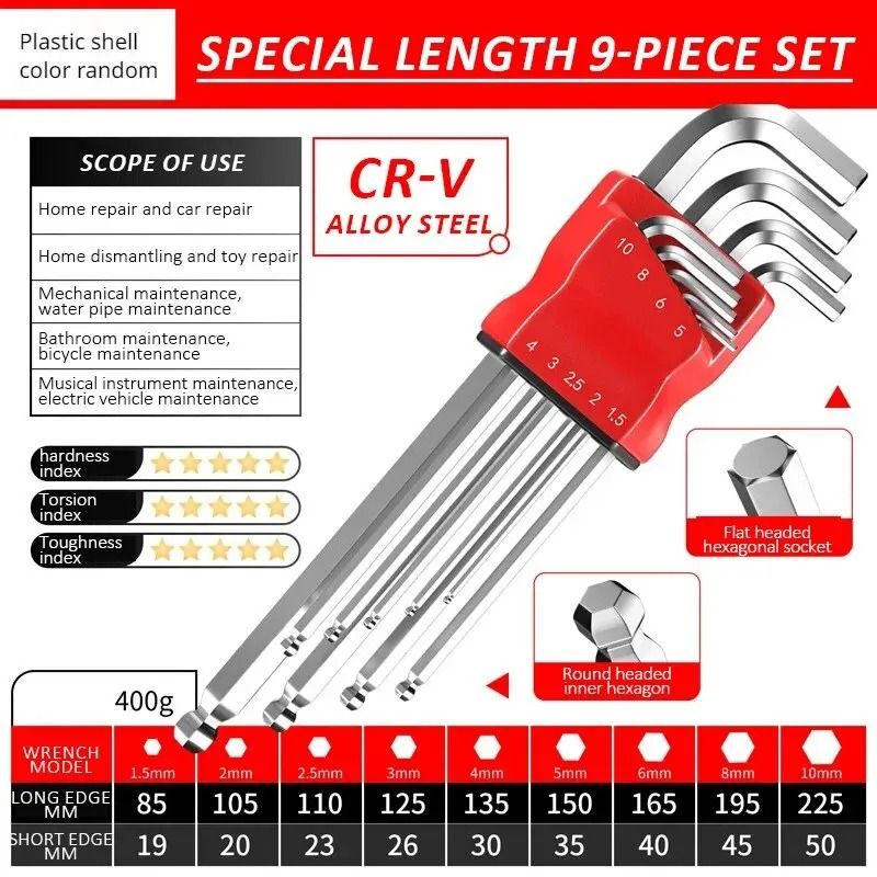 High Strength Hex Wrench Set Kimihide Spanner Hex Screwdriver Tool