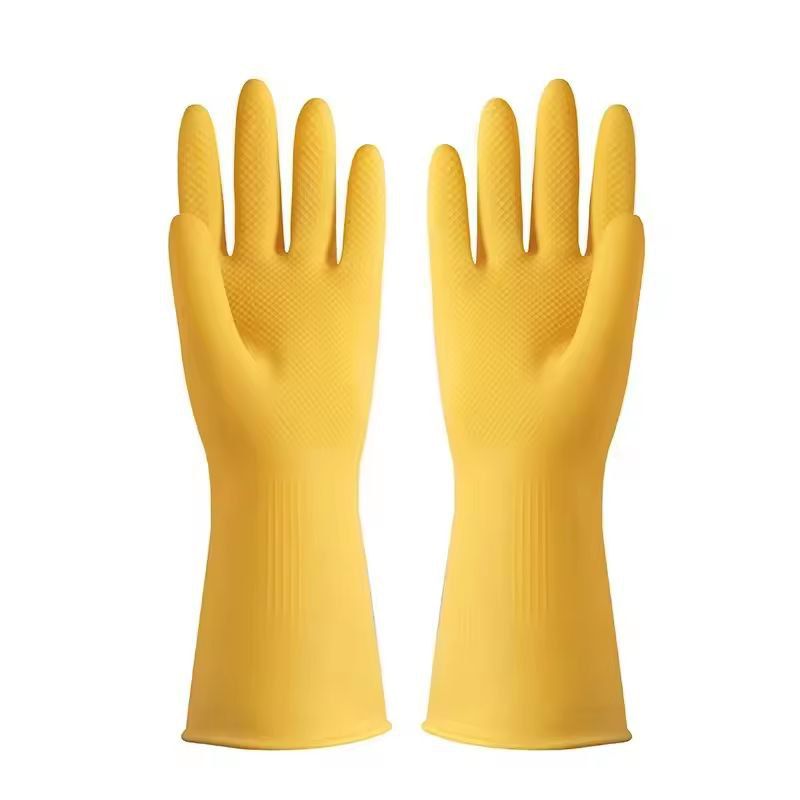 Durable Waterproof Latex Household Gloves - Heavy-Duty Dishwashing & Home Cleaning Gloves