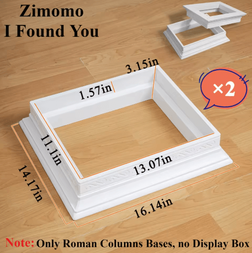 2-Piece Roman Column Doll Display Stand Set for LABUBU and ZIMOMO