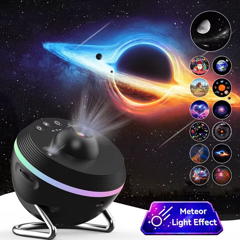12-in-1 Galaxy Star Projector – Ultra-Clear Planetarium Night Light with Meteor Effect for Kids & Adults