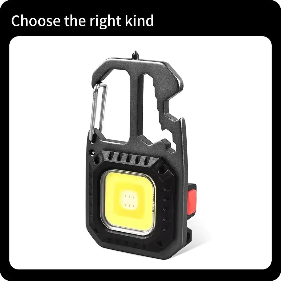 Ultra Small Rechargeable COB Keychain LED Light with Multi-Function Tools