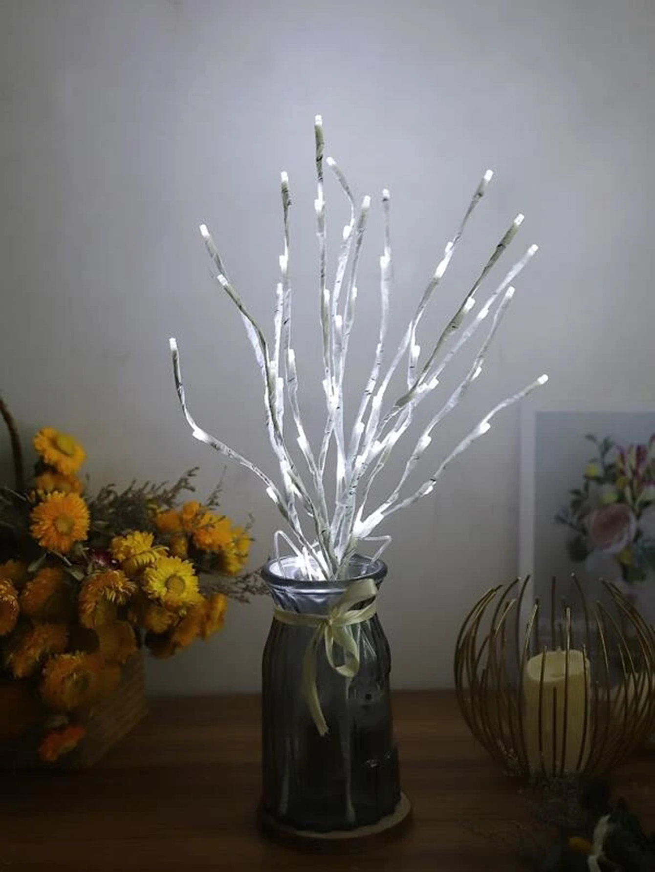 White Birch LED Branch Light, Battery Operated Festive Twig, Outdoor Wedding, lightChristmas Decoration