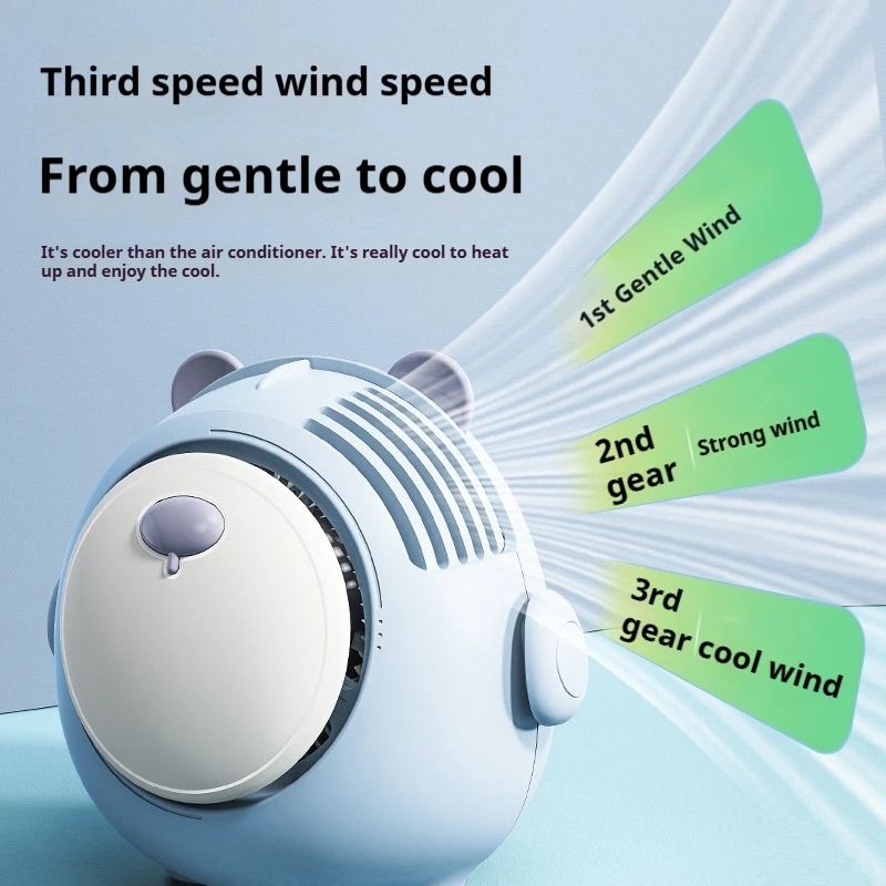 Portable Mini Rechargeable Bladeless Fan with 3 Wind Speeds