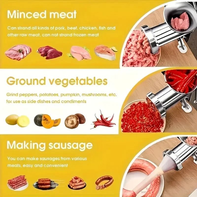 Heavy Duty Hand Operated Manual Kitchen Meat Mincer and Sausage Filler