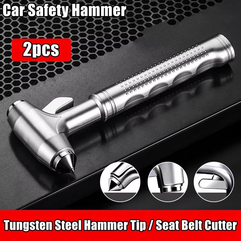 JUSTINLAU 2-in-1 Car Safety Hammer & Seatbelt Cutter – Emergency Escape Tool with Window Breaker