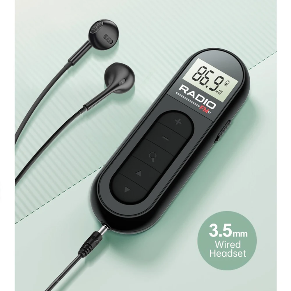 Rechargeable Portable FM Radio with Digital Tuning and Earphones for Walking Hiking and Travel