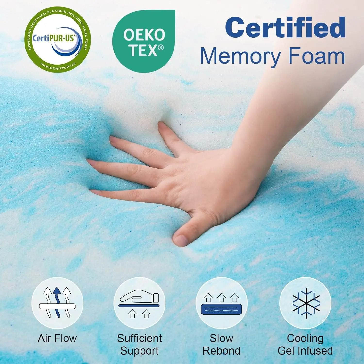 Cooling Gel Memory Foam Mattress with Green Tea Infusion