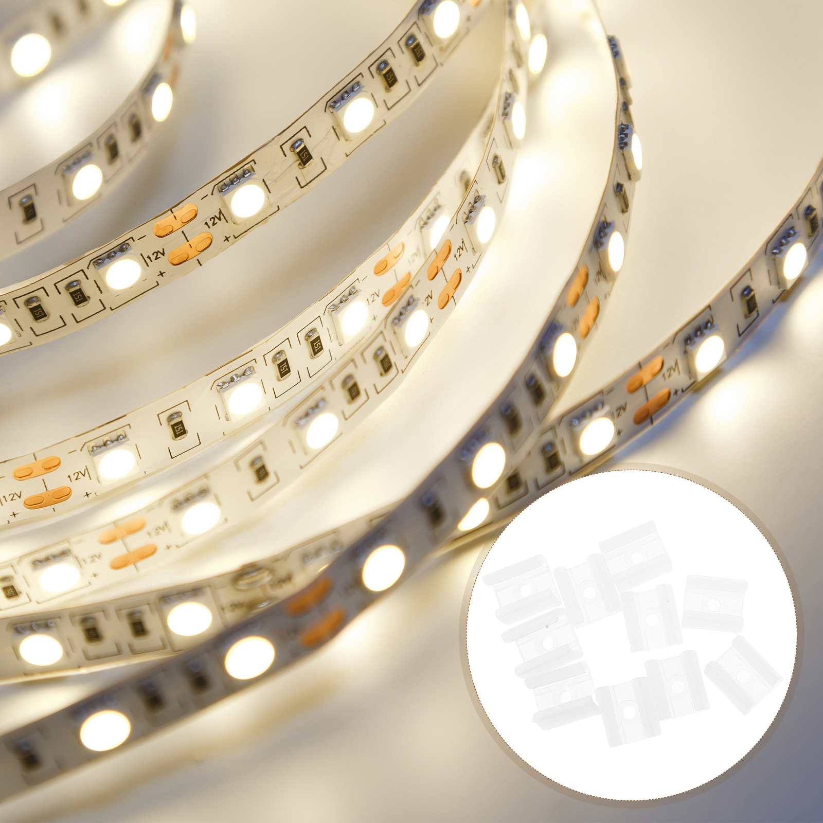 10 Pcs Light Strip Buckle Led Mounting Clips Adhesive Holder for Rope Lights Outdoor Waterproof Strip Mounts, Secure Fit