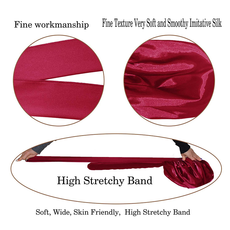 New Satin Sleeping Cap for Women Stretchy Silk Nightcap for Hair Care & Shower