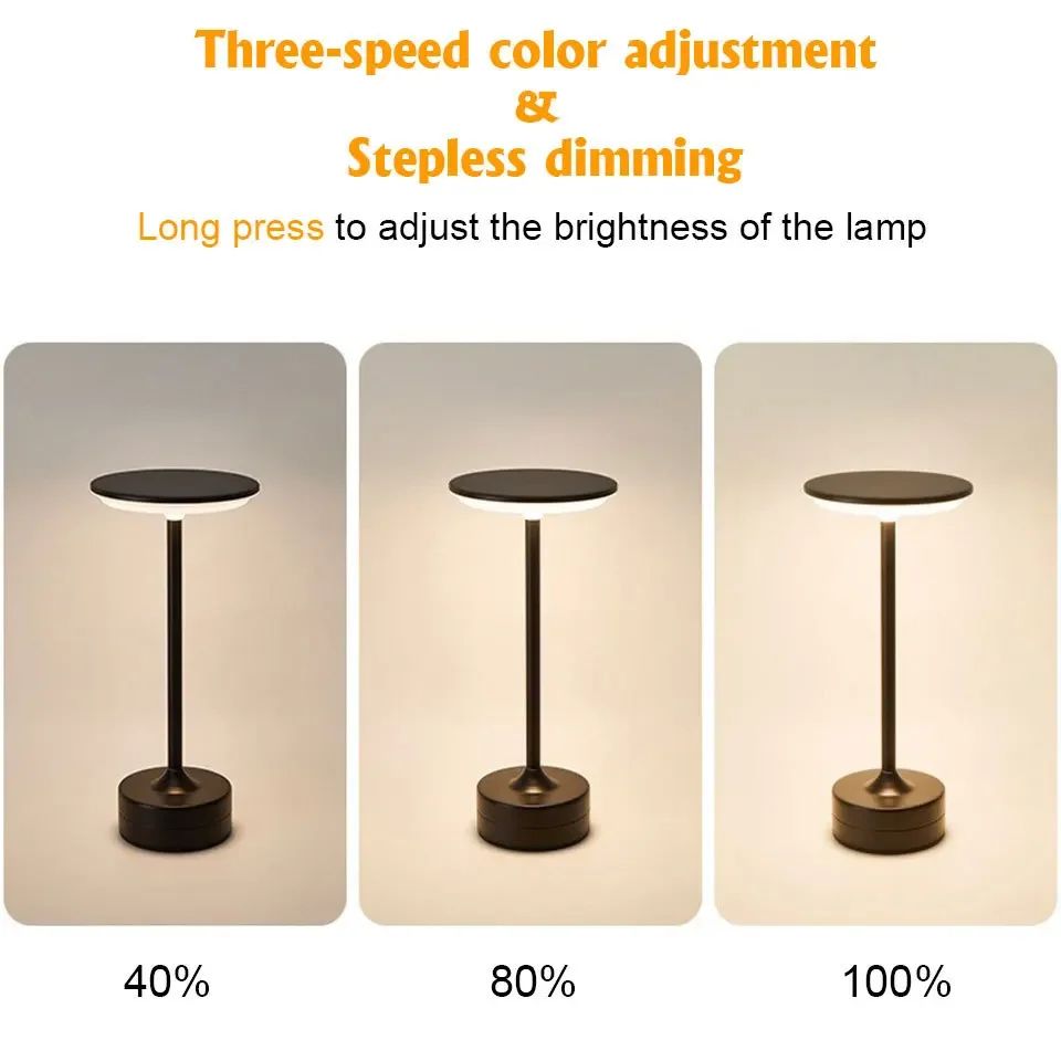 Wireless Touch LED Table Lamp USB Rechargeable Atmosphere Night Light
