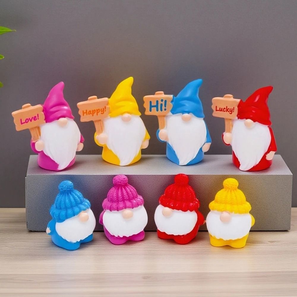 8pcs Mystery Dwarf Figurines Blind Bag Mini Garden Decorations for DIY Micro Landscape