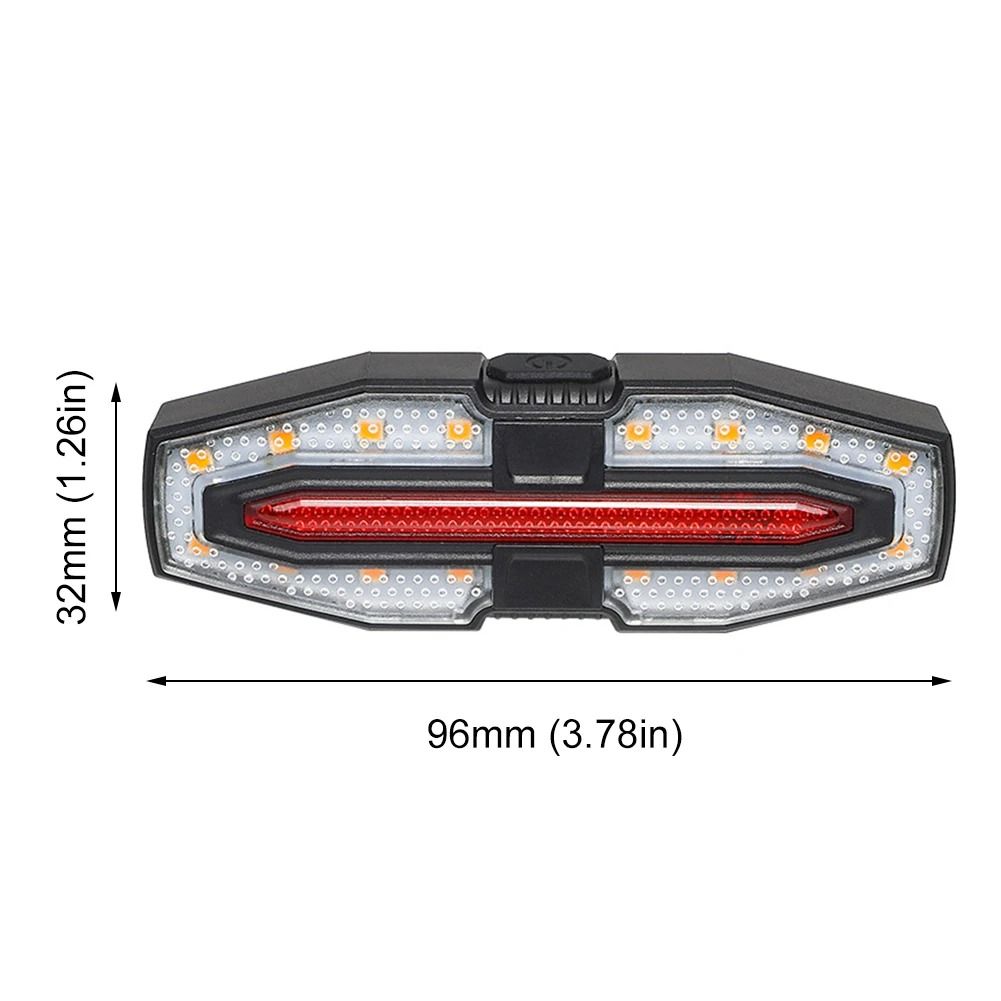 Rechargeable Bike Rear Light with Turn Signals and Remote Control