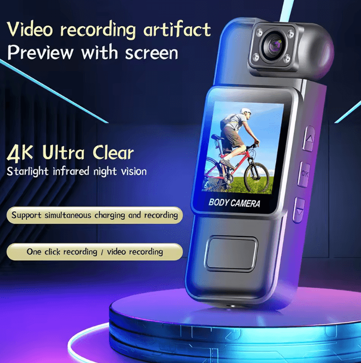 4K Mini WiFi Body Camera – Portable HD Night Vision Security Cam with DVR Recording