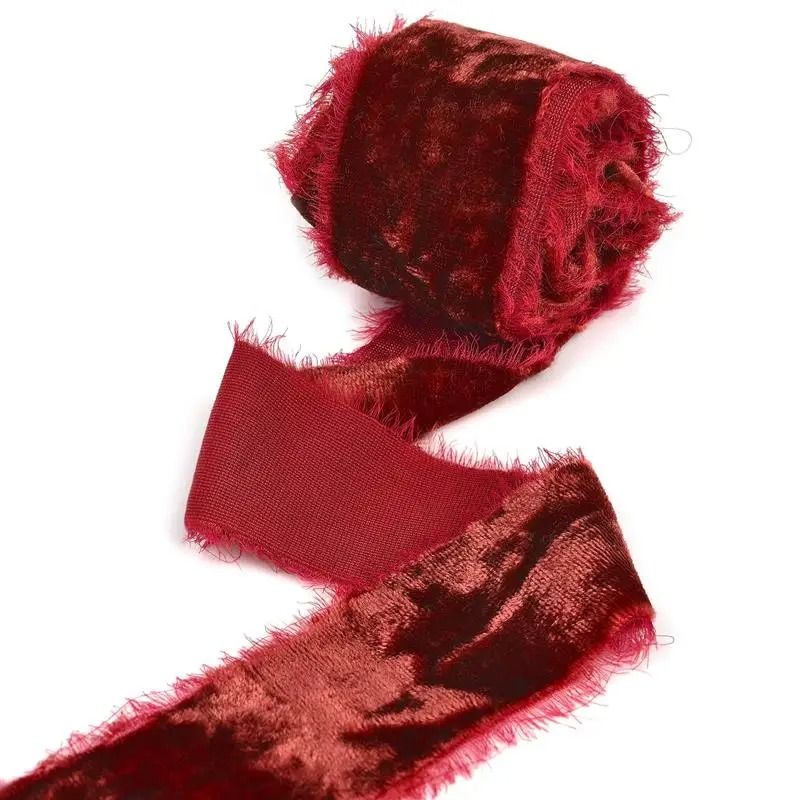 Frayed-Edge Velvet Suede Ribbon | Professional 1.57 in Wedding Invitation & Bouquet Wrapping System