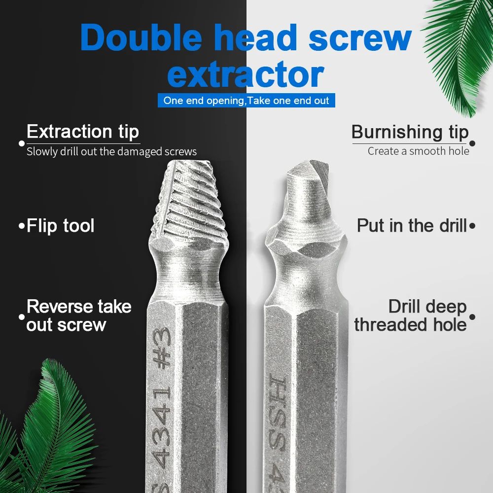 NINDEJIN Damaged Screw Extractor Drill Bit Set (4–6pcs) for Stripped Screws & Bolts