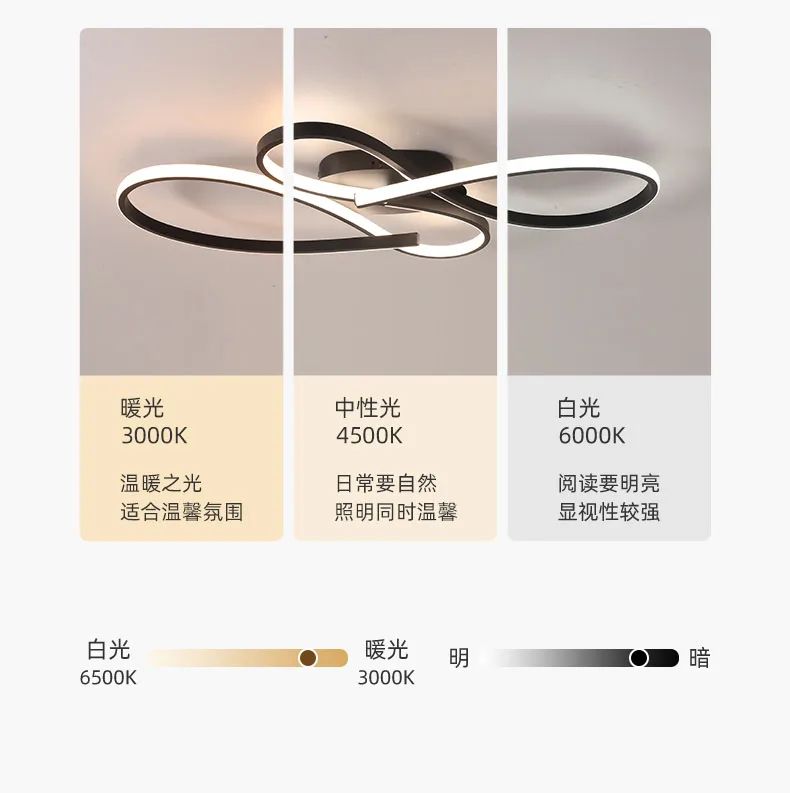 Modern Black LED Ceiling Chandelier Light Fixture