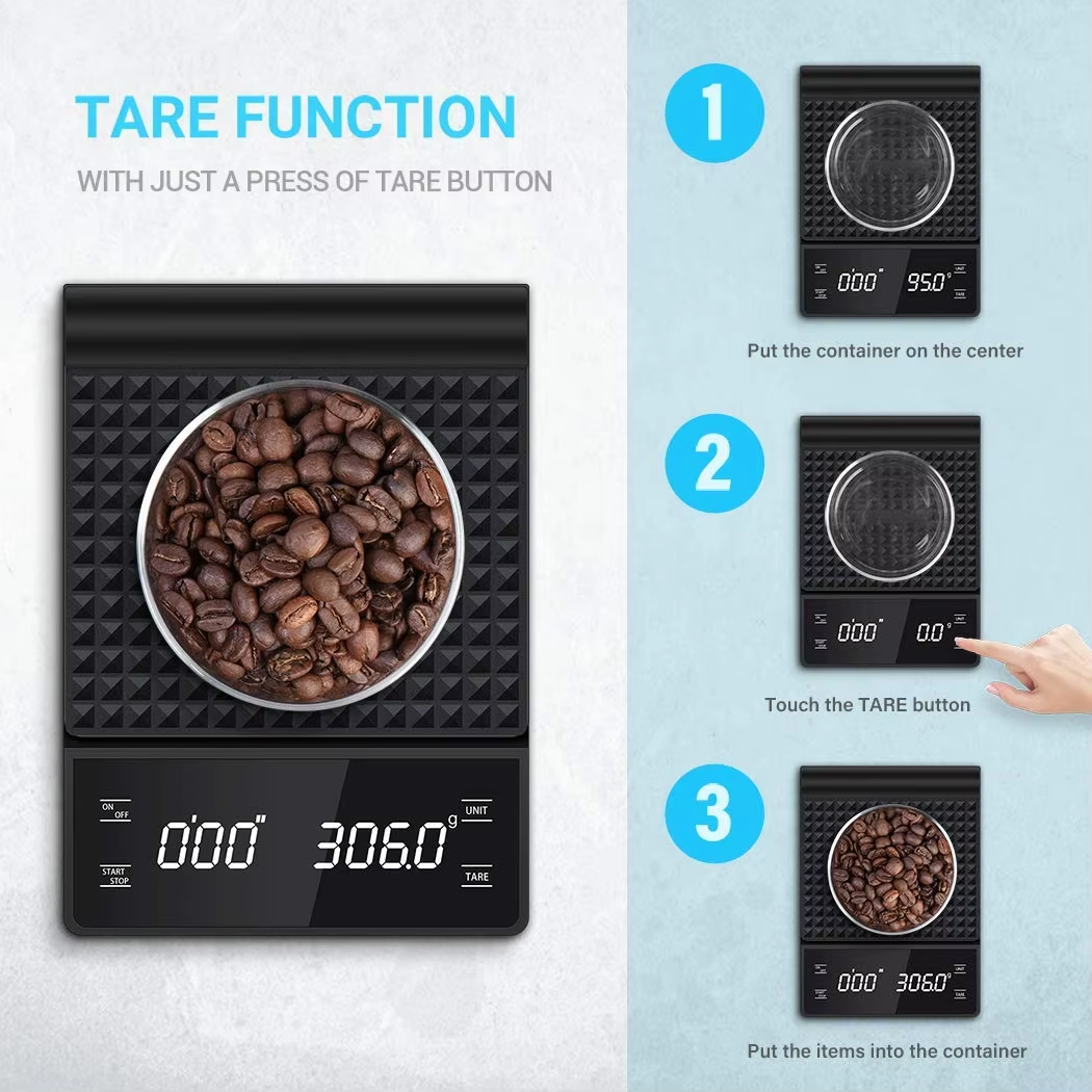 High Precision Digital Kitchen Weight Grams Scale With Timer Portable Coffee Balance for Food Espresso Tools