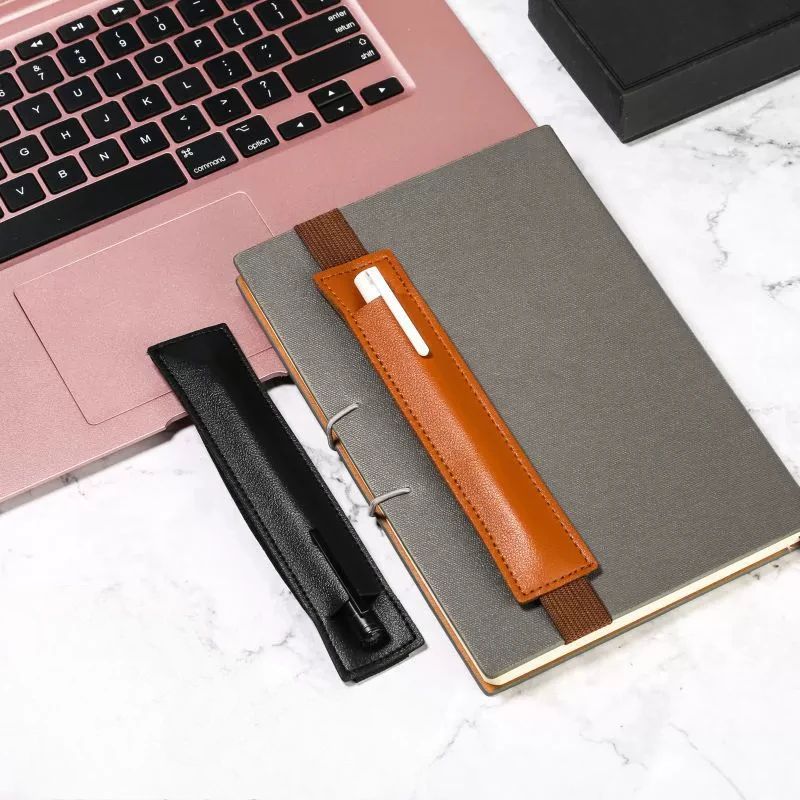 PU Leather Elastic Notebook Pen Holder Pouch – Slim Journal Pen Case