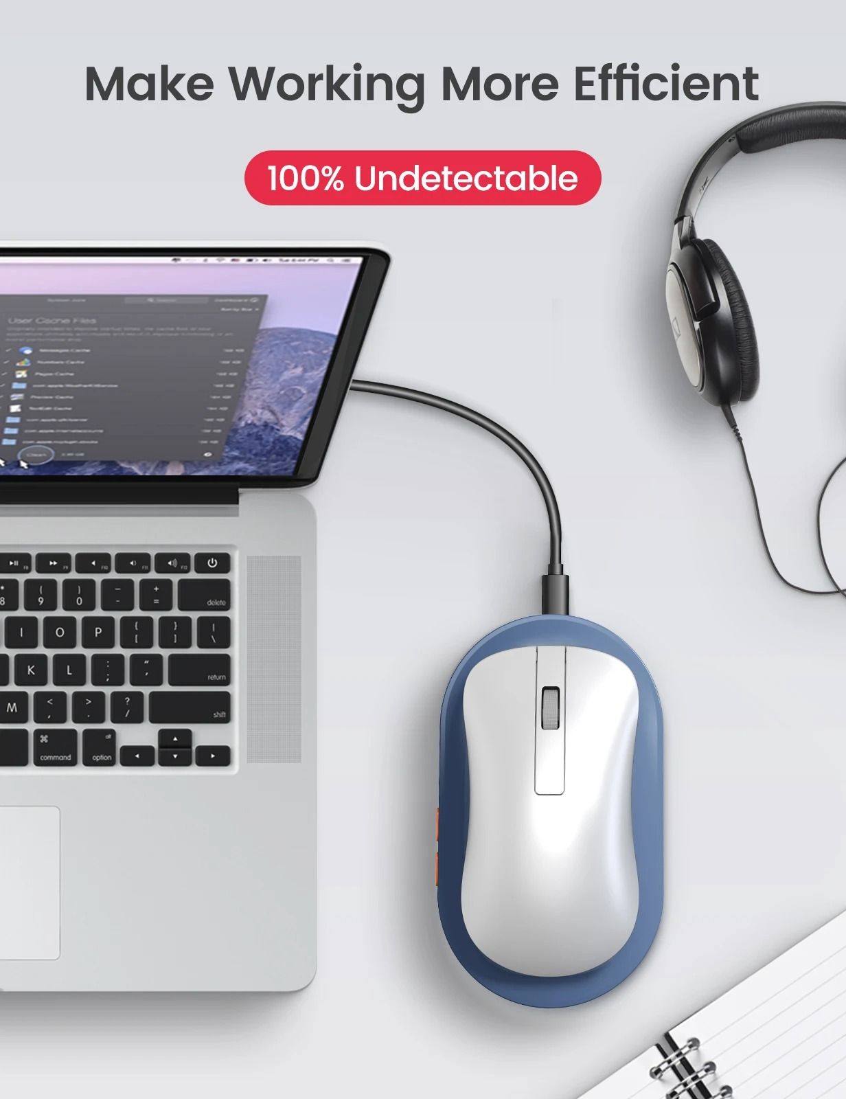 Undetectable Professional Mouse Jiggler with Power Adapter