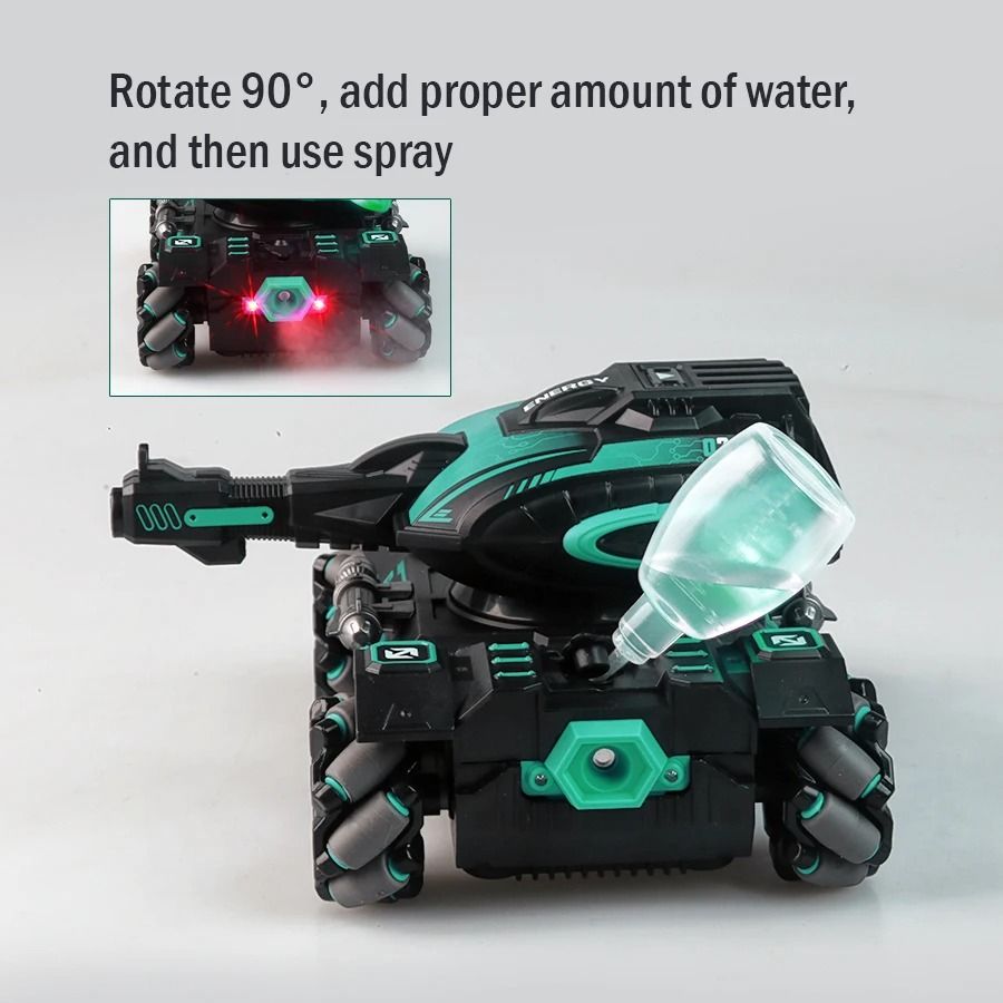 RC Spray Car Four Wheel Stunt Tank Toy with Water Mist and Watch Remote Control