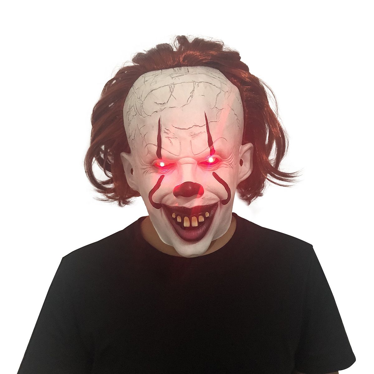 Luminescent Stephen Halloween Mask Realistic LED Clown Mask for Halloween & Carnival